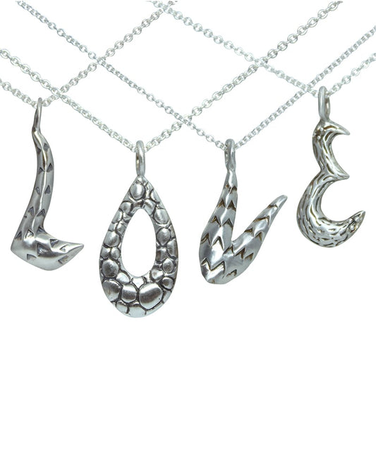 Carved Initial Pendants